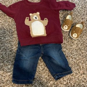 Carters shoes NB shirt 3 mos pants 0-3 old navy